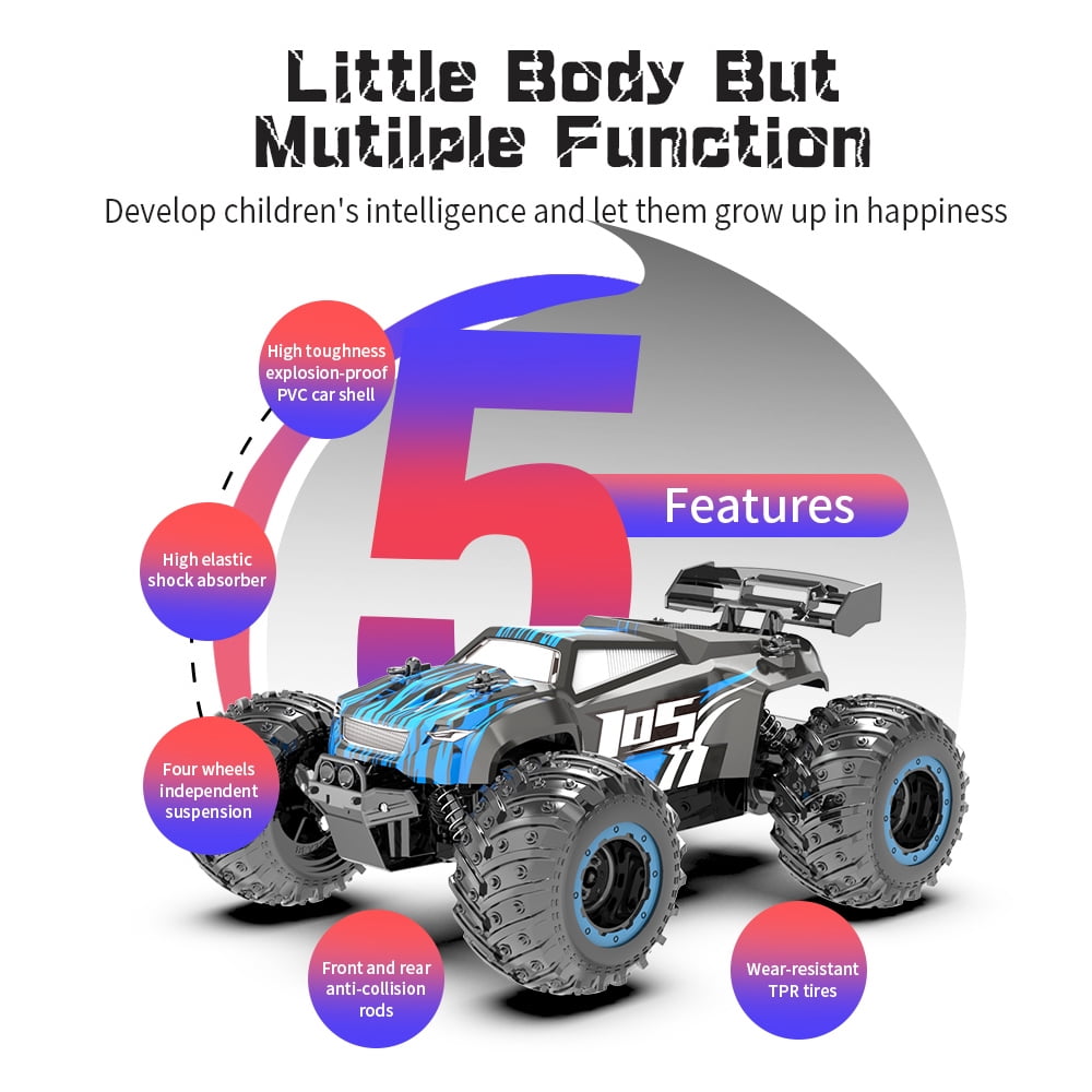 RC Car, All Terrain, 4WD Electric Vehicle, 2.4 GHz Remote Control, Climbing Off-Road Truck ,Two Rechargeable Batteries, Toys Gifts for Adults Boys