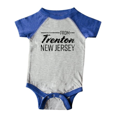 

Inktastic From Trenton New Jersey in Black Distressed Text Gift Baby Boy or Baby Girl Bodysuit