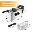 thumbnail image 4 of Daluvenix Electric Deep Fryer, 3L Capacity with A Frying Basket, 1700W Power, Time & Temperature Control, Stainless Steel, Dishwasher Safe Lid & Baskets, Home Use Fryer with View Window & Odor, 4 of 11