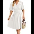 thumbnail image 3 of Vestido de Mujer de Verano 2025, Elegante Minivestido con Volantes y Escote en V Profundo, Vestidos A la Cintura L, 3 of 10