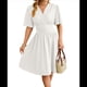 thumbnail image 3 of Vestido de Mujer de Verano 2025, Elegante Minivestido con Volantes y Escote en V Profundo, Vestidos A la Cintura S, 3 of 10