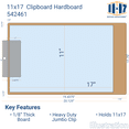 thumbnail image 4 of 11x17 Hardboard Clipboard with 6" Jumbo Board Clip, 4 of 5