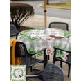 thumbnail image 5 of Outdoor Tablecloth with Umbrella Hole for Patio/Picnic/Party/Camping, Spring Botanical Waterproof Table Cloth Square Cover Washable, Garden Birds Floral Leaves Gray Plaid (54"x 54"), 5 of 8