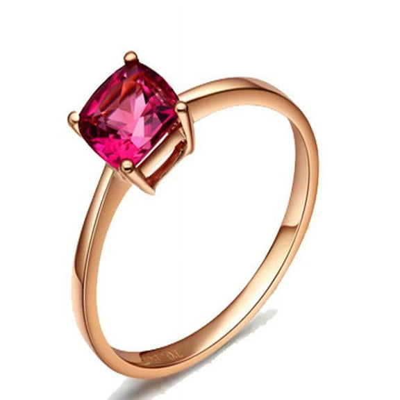 1 Carat Ruby Solitaire Gemstone Engagement Ring in Rose Gold