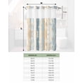thumbnail image 6 of No Hook Shower Curtain with Snap-in Liner, Blue Beige Wooden Waterproof Fabric Bathroom Curtains, Vintage Farmhouse Modern Wood Bath Curtains & Mesh Top Window 72"x96" Extra Long, 6 of 6