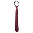 thumbnail image 1 of Corbatas de cremallera de color sólido preatadas INSPIRE CHIC para hombres, corbata ajustable para el cuello, corbata de boda para el novio, color rojo vino, talla única, 1 of 6
