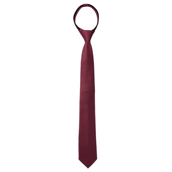 Corbatas de hombre preatadas de color sólido Inspire Chic para el Día del Padre, corbatas con cremallera, corbata ajustable para el cuello, corbata de boda para el novio, color rojo vino, talla única
