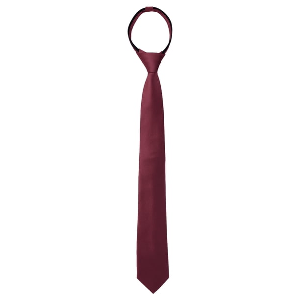 Corbatas de hombre preatadas de color sólido Inspire Chic para el Día del Padre, corbatas con cremallera, corbata ajustable para el cuello, corbata de boda para el novio, color rojo vino, talla única