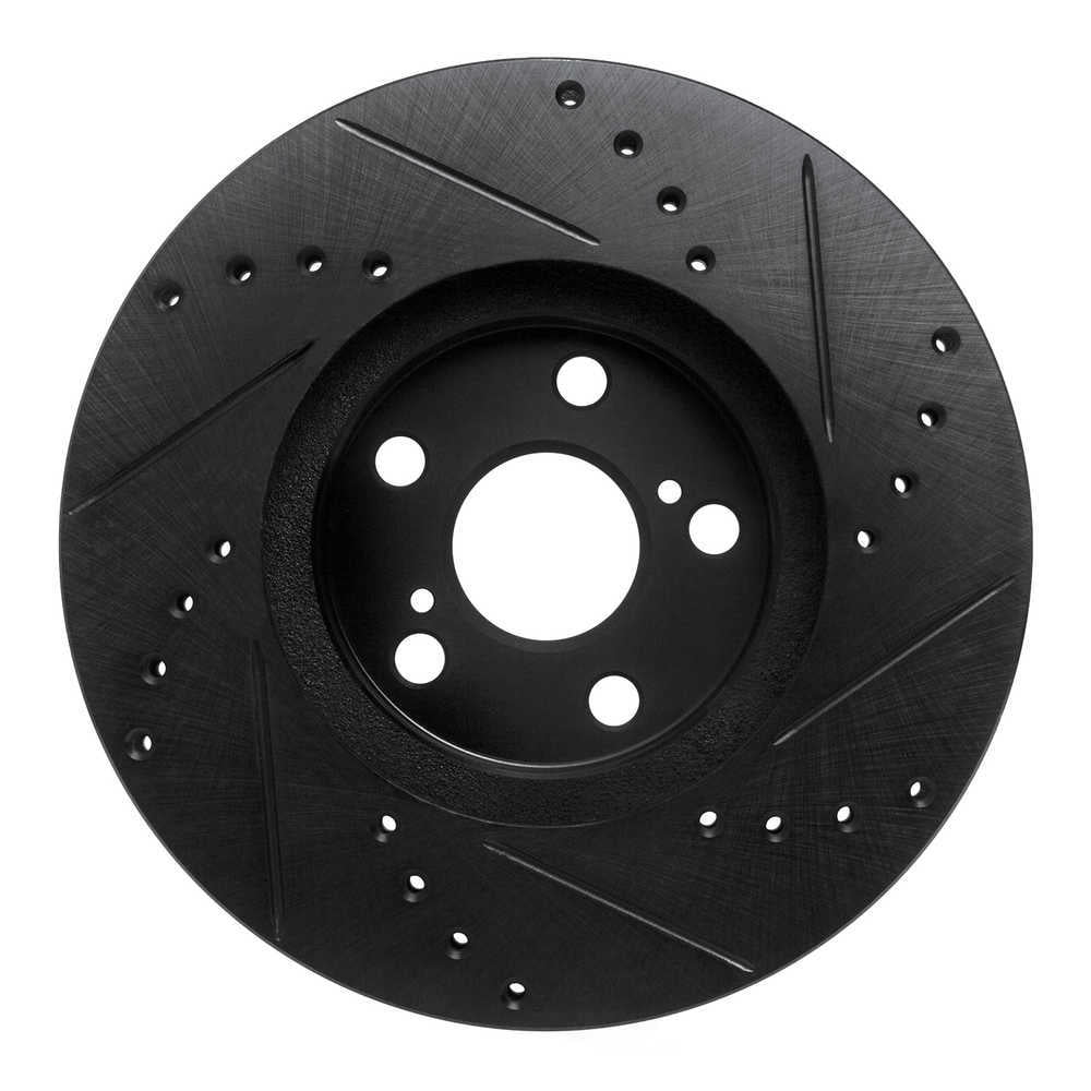 Dynamic Friction Company 633-76059L DFC Brake Rotor - Drilled And Slotted - Black