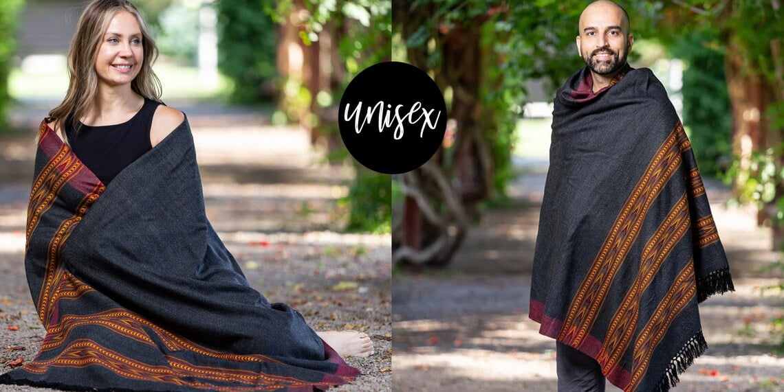 Om Shanti Crafts Meditation Shawl or Blanket, Exotic Shawl/Wrap, Oversize  Scarf or Stole. Unisex
