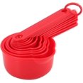 thumbnail image 2 of shiyou-Plastic Measuring Cups and Spoons Set of 11, Kitchen Measuring Cups and Spoons Set for Dry & Liquid Ingredients, 5 Measuring Cups & 6 Measuring Spoons Set for Cooking & Baking Red, 2 of 4