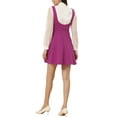 thumbnail image 3 of Vestido de tirantes para mujer INSPIRE CHIC, con cuello en U, decoración de botones, dobladillo acampanado, color púrpura, 3 of 6