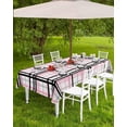 thumbnail image 3 of Sage Green Black Plaid Outdoor Tablecloth - 54x54 Inch Square Dining Table Cover, Farmhouse Green Black Checkered Waterproof Outdoor Table Cloth with Umbrella Hole & Zipper for Picnic/Patio, 3 of 5