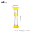 thumbnail image 2 of Uxcell 2 Minute Sand Timer, 6pack Small Sandy Clock, Count Down Sand Glass Yellow, 2 of 5