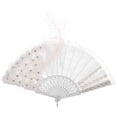 thumbnail image 4 of PAMINGONO 1Pcs Fabric Fan Lace Handheld For Wedding Bride Home Decoration 43.0x23.0x0.8in, 4 of 8