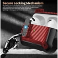 thumbnail image 2 of Airpods Pro 2/Pro Case Lock with Cleaner kit&Replacement Ear Tips(S/M/L), Rugged AirPod Pro 2nd/1st Generation Protective Cover for iPod Pro Gen 2023/2022/2019 with Keychain, Black/Red, 2 of 7