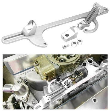 Billet Aluminum Throttle Cable Bracket - Silver Finish For Holley 4150 & 4160 Carburetors
