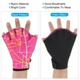 thumbnail image 6 of Uxcell Webbed Swimming Aquatic Gloves Printing Water Resistance Training Gloves Rose Red 2Pairs, S, 6 of 6