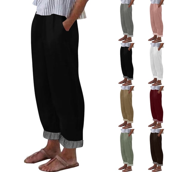 Bixock Summer Women Casual Pants High Waist Wide Leg Pants Drawstring Comfortable Soft Daily Wear Fashion Women Clothes