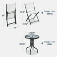 thumbnail image 3 of Best Choice Products 3-Piece Patio Bistro Dining Furniture Set w/ Glass Tabletop, Folding Chairs - White, 3 of 10