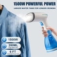 thumbnail image 2 of 1500W High Power Handheld Garment Steamer, 9.47oz Removable Water Tank, 30-Second Fast Heating, Portable for Home Travel Office, US Plug, No Battery, 2 of 13