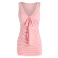 thumbnail image 1 of Tapa de camiseta de tanque fruncidos Bowknot Rosegal Camisetas sin mangas de talla grande, 1 of 5