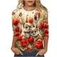 thumbnail image 3 of TaTaai Women Casual Loose Pullover Top Easter Print Three Quarter Sleeve Crew Neck Stylish Ladies Spring Outdoor Gathering Wear No Fading Soft Comfortable High-Rated Fashion T-Shirt Gift, 3 of 5