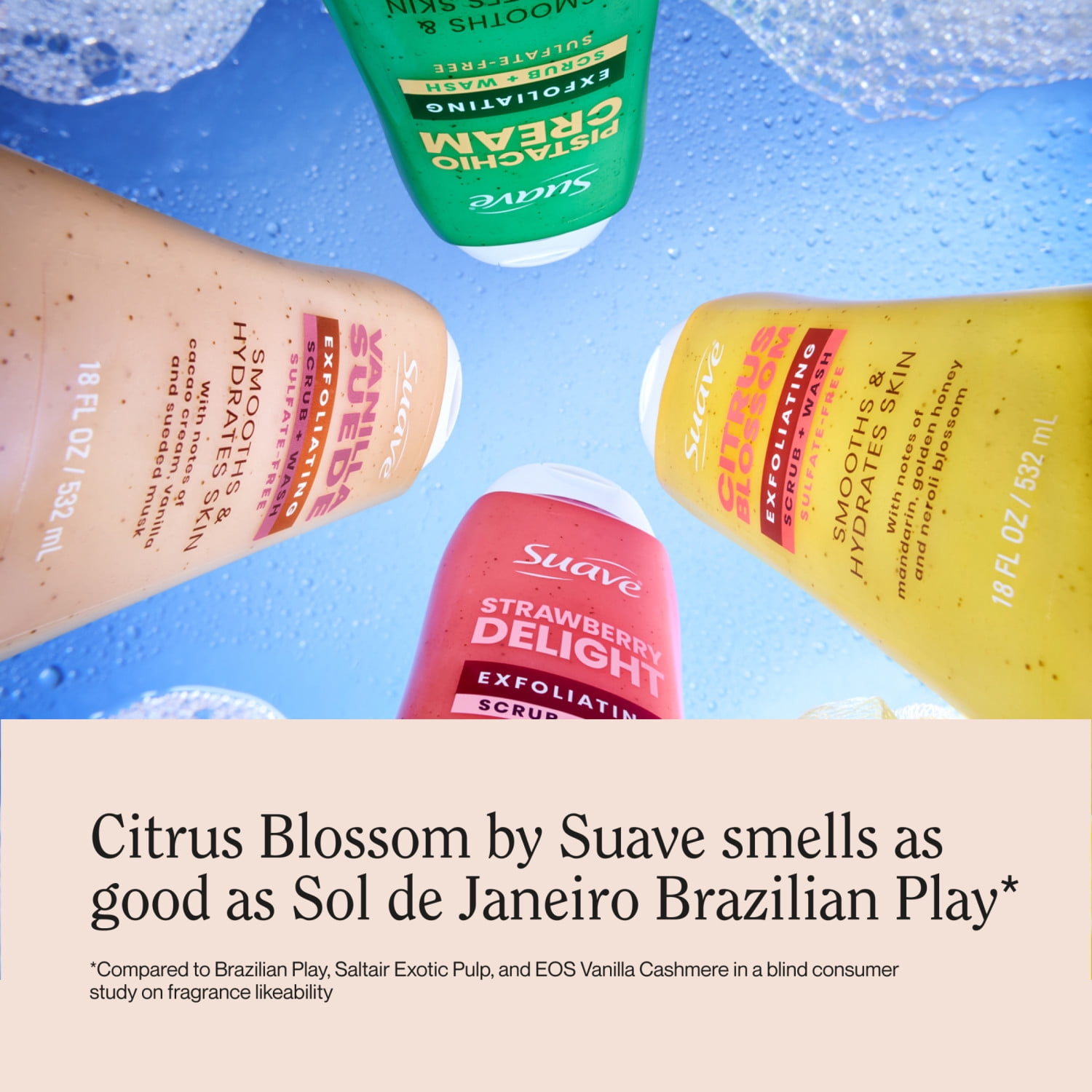 Suave Citrus Blossom Exfoliating Body Wash & Scrub With Glycerin