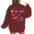 thumbnail image 6 of Red Womens Sweatshirt Women Verse Pullover God Is Within Her Long Sleeve Inspirational Blouse Top Fall Clothes for Women, 6 of 6