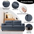 thumbnail image 4 of LEISLAND Modern Sofas for Living Room, 2 Seater Sofa Loveseat with Charging Port, Small Couches for Small Spaces, Blue Sofa with Removable Cushion, Detachable Cover(Blue), 4 of 7