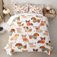 thumbnail image 2 of Manfei Cartoon Pet Quilt King, Sweater Dog King Coverlet Set, White Brown, 3-Piece, 1 Bedspread and 2 Pillowcases, 2 of 7
