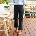thumbnail image 4 of Bloomae Cotton Linen Cropped Pants Women Straight Leg Capris Summer Business Casual Work Pants Ankle Length Chino Trousers Black S, 4 of 7