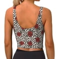 thumbnail image 3 of Naloa Leopard Print Rose Sports Bras for Women, High Support Bra with Removable Pads, Comfortable - Medium, 3 of 9