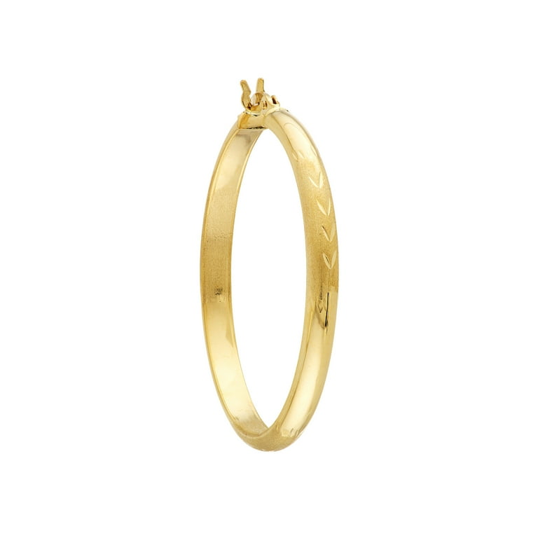 14kt Yellow Gold Women's 3x35 Half Round Diamond Cut Florentine