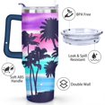 thumbnail image 3 of 40 Oz Blue Painting Tumbler with Handle and Straw,Double Wall Vacuum Reusable Stainless Steel Water Bottle Leak Proof Insulated Travel Mug Iced Coffee Cup, for Iced or Cold Beverages, 3 of 7