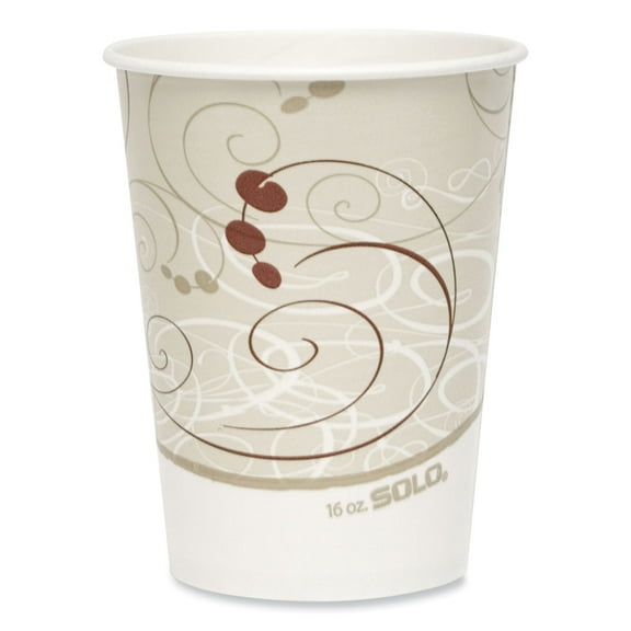 SOLO Double Sided Poly Paper Cold Cups, 16oz, Symphony Design, 50/Sleeve, 20Sleeves/Carton