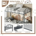 thumbnail image 5 of Metal Bunk Bed Twin Over Twin, Heavy Duty Bunkbeds Frame with Arched Guardrail and Safety Ladder, Sturdy Steel Bed , Space-Saving, No Box Spring Needed, Matte Gray, 5 of 7