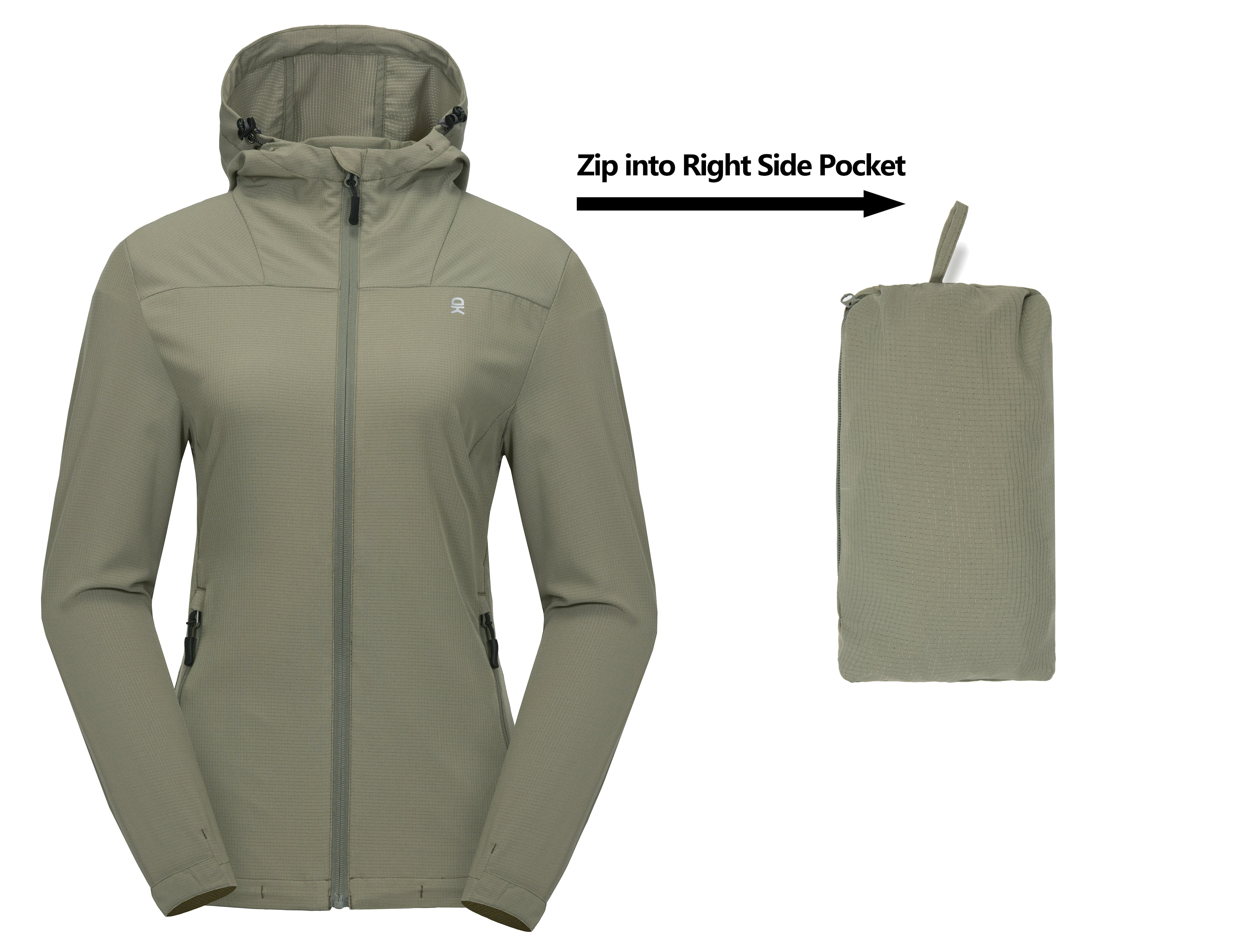 Little Donkey Andy Women's UV Protection Hiking Jackets Breathable Hooded Shirts for Fishing Camp with Air-Holes Sage Size L