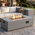 thumbnail image 6 of Walsunny 43" Propane Fire Pit Table 50,000 BTU Outdoor Gas Fire Table , Rectangular Patio Fire Pit Table with Hidden Tank Storage Waterproof Cover, Outdoor Coffee Table with Lid,Gray, 6 of 8