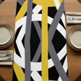 thumbnail image 5 of Table Runners 72 Inches Long Dress Scarves, Yellow Black Geometric Farmhouse Kitchen/Dining Table Runner, Coffee Tablerunners, Modern Art Abstract Grey Line 14x72 Inch, 5 of 9