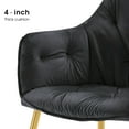 thumbnail image 5 of Ivinta Tufted Dining Chairs Set of 2 with Gold Plated Leg, Velvet Arm Chair with Padded Seat for Living Room, 5 of 8