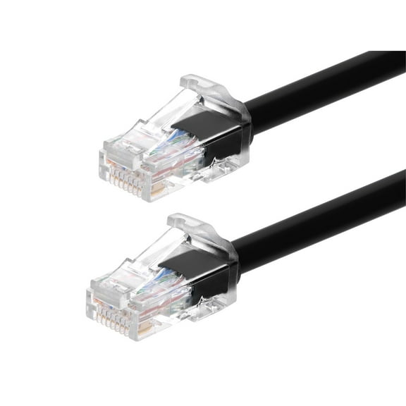 Monoprice Cat6A Component Level Patch Cable - 7 Feet - Black | UTP, 24AWG, 500MHz, Pure Bare Copper, Snagless RJ45, Ethernet Cable - Micro SlimRun Series