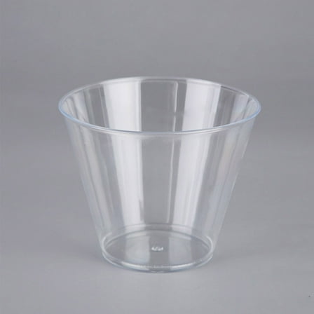IBASETOY 50 Pcs 30ml Clear Plastic Disposable Tasting Cups Thick Drinking Tumblers for Weddings and Parties