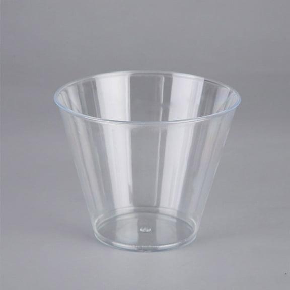 IBASETOY 50 Pcs 30ml Clear Plastic Disposable Tasting Cups Thick Drinking Tumblers for Weddings and Parties