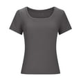 thumbnail image 4 of Rezuofi 2 Pcs Women Short Sleeve Tops Scoop Neck Ribbed Knit Slim Fitted Basic Tee Shirts 2025 Casual Summer Trendy Clothes, 4 of 5