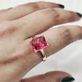 thumbnail image 5 of Octagon Pink Tourmaline Tiny Ring, Natural Pink Tourmaline Ring, October Birthstone, 925 Silver, Womens Ring, Dainty Minimal Ring, Statement Jewelry, Micron Plating, Valentine Gift, Solitaire Ring, 5 of 9