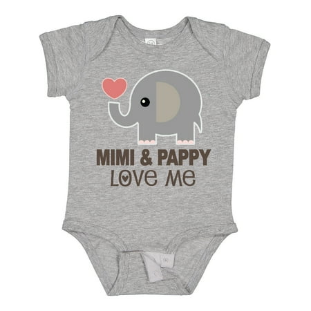 

Inktastic Mimi and Pappy Love Me Elephant Gift Baby Boy or Baby Girl Bodysuit