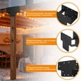 thumbnail image 3 of VANROUG 2 Pcs Pergola Kit T Shaped 4x4 (Actual Size 3.57"x3.57"), Heavy Duty Woodwork DIY Pergola Brackets Kit, 4x4 3 Way T Bracket for Pergolas and Gardens, Matte Black, 3 of 6