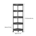 thumbnail image 3 of Nilvkv 5-Layer Shelf Organizer Stainless Steel Detachable Bathroom Corner Rack with Wheels for Bathroom Storage(14.17x14.17x45.47in), 3 of 6