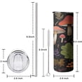 thumbnail image 5 of 20oz Colorful Mushroom Leaf Black Pattern Skinny Tumblers Stainless Steel Tumbler with Lid and Straw,Vacuum Insulated Double Wall Travel Tumbler Cups with Cleaning Brush for Coffee,Tea, 5 of 6